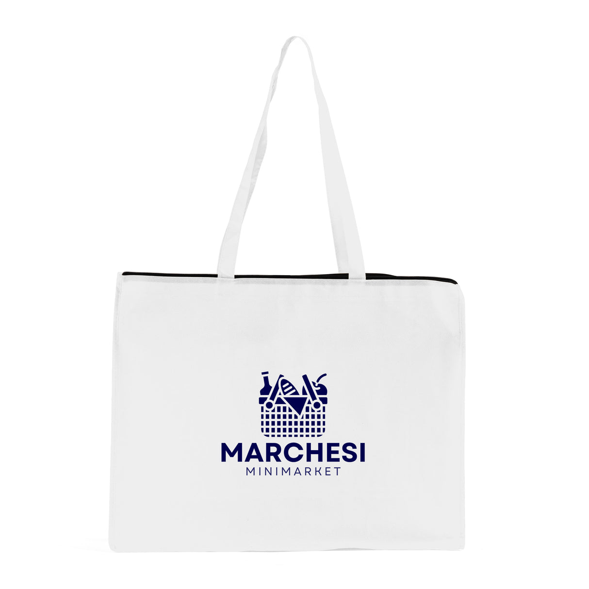 Zippered Large Custom Shopping Tote Bags - Your Logo Tote Bags