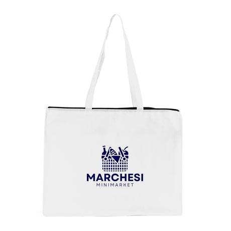 Zippered Large Custom Shopping Tote Bags - Your Logo Tote Bags