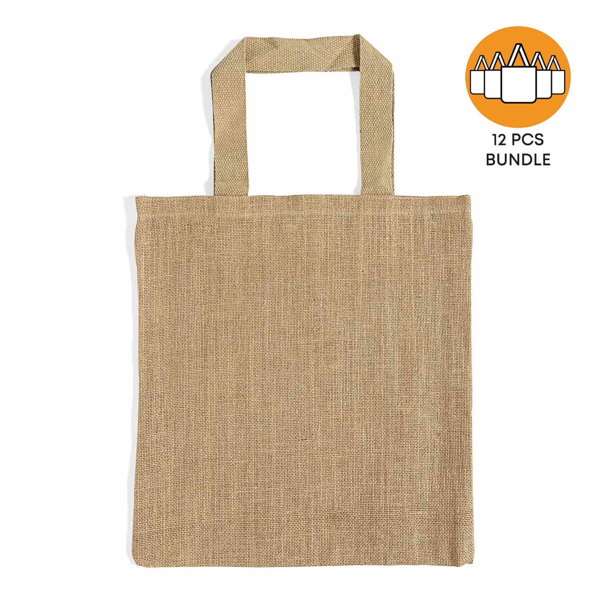 12 ct Wholesale Burlap Bags - Promotional Jute Tote Bags - Pack of 12