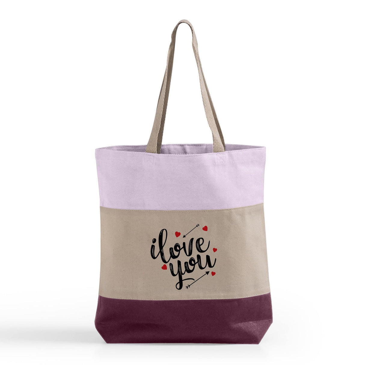 Customized Heavy Canvas Tote Bags Tri-Color - Personalized Tri-Color Tote Bags With Your Logo - TG259