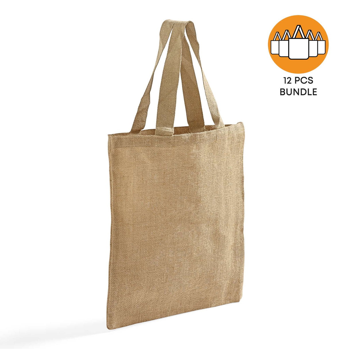 12 ct Wholesale Burlap Bags - Promotional Jute Tote Bags - Pack of 12