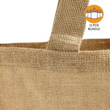 12 ct Wholesale Burlap Bags - Promotional Jute Tote Bags - Pack of 12