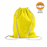 12 ct Economical Sport Cotton Drawstring Bag Cinch Packs - By Dozen