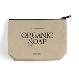 Zippered Jute / Canvas Pouch Cosmetic Bag with Gusset w/ Your Logo