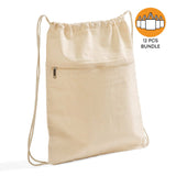 Zippered Canvas Drawstring Bag