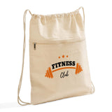 Zippered Cotton Canvas Drawstring Backpack Customized