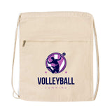 Zippered Natural Cotton Canvas Drawstring Backpack Personalized