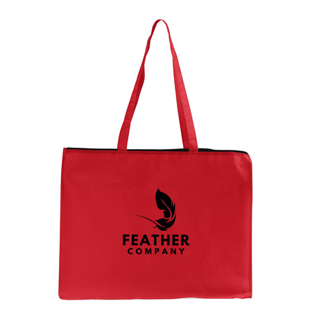 Zippered Large Custom Shopping Tote Bags - Your Logo Tote Bags