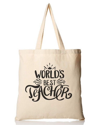 World's Best Teacher Customizable Tote Bag - Teacher's Tote Bags