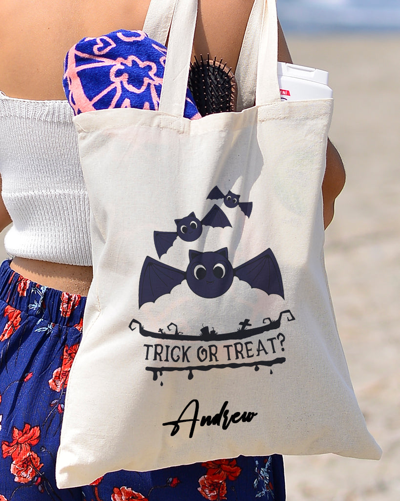 Bats Trick or Treat? - Halloween Tote Bags