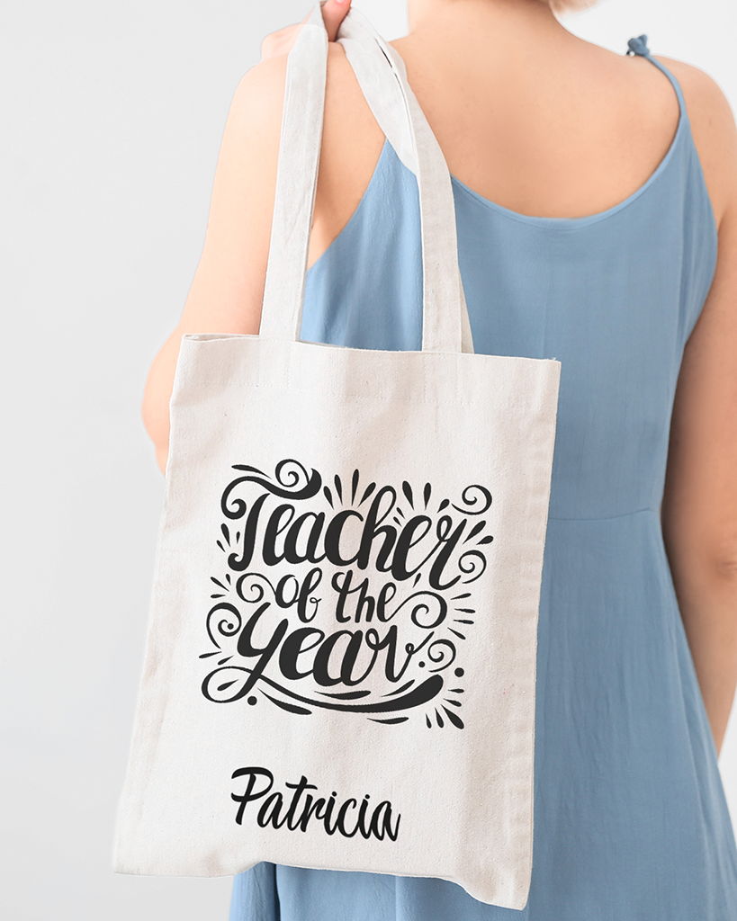 Teacher of the Year Customizable Tote Bag - Teacher's Tote Bags