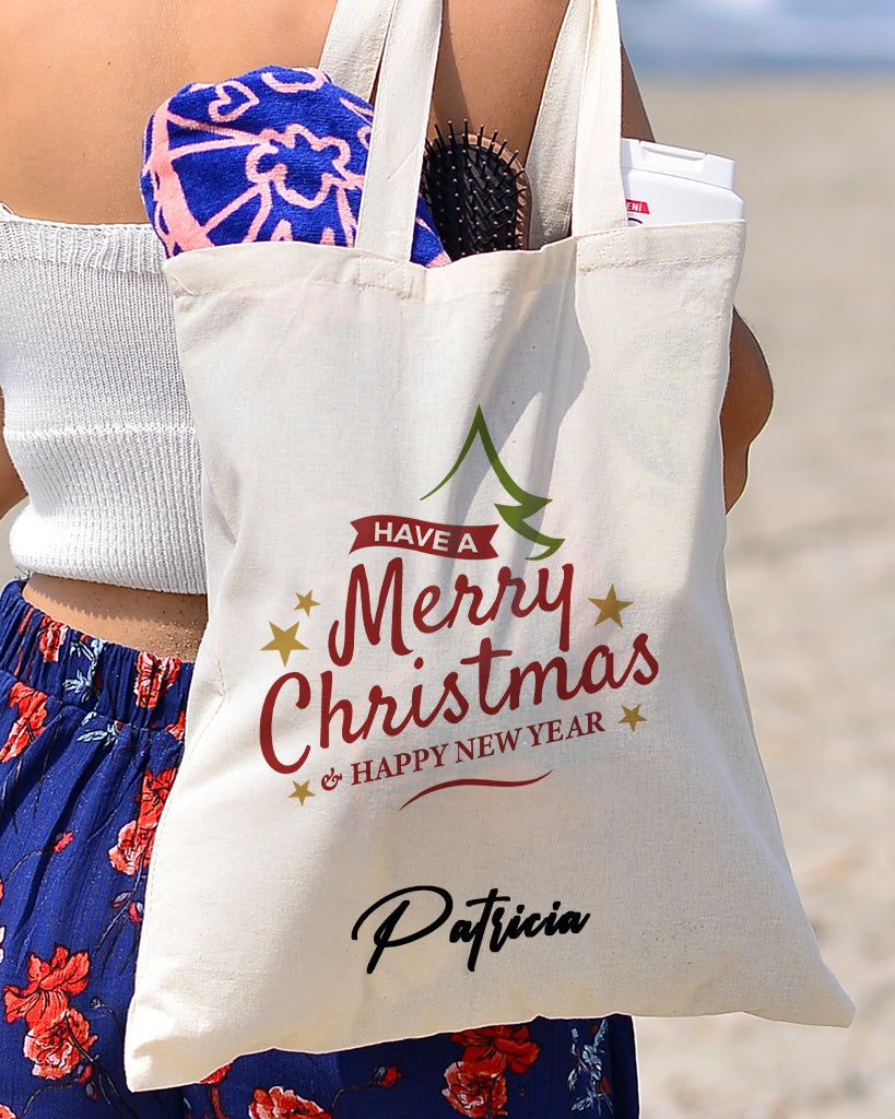 Merry Christmas Happy New Year Tote Bag - Christmas Bags