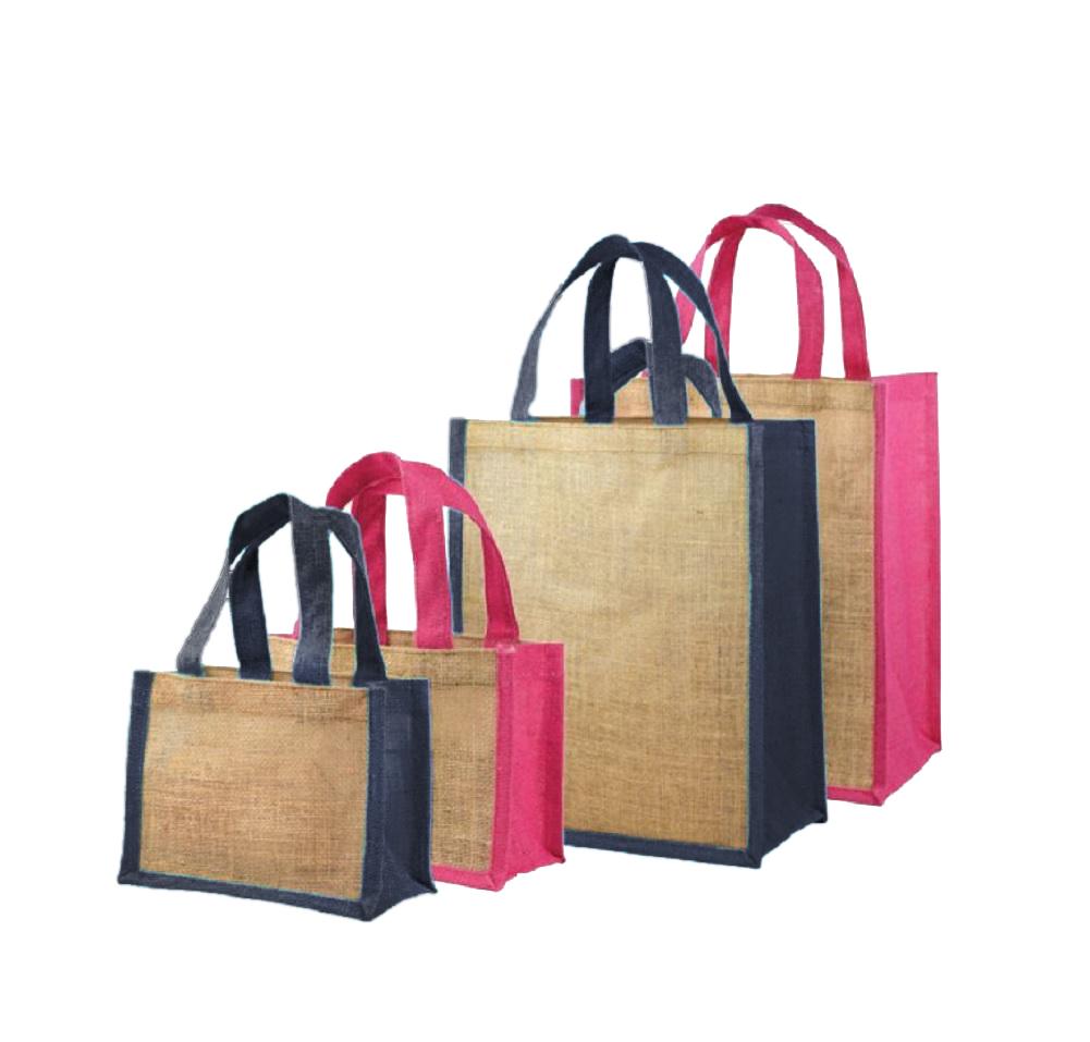 Reusable Jute Tote Bags Burlap Totes with Cotton Handles and Interior Lining Beach, Pool, Shopping