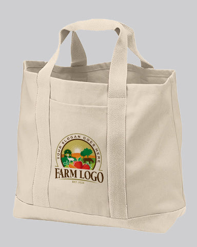 Heavy Canvas Twill Two Tone Shopping Tote Bags Customized - Personalized Tote Bags With Your Logo - TF285
