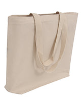 96 ct - 18" Large Organic Canvas Shopper Tote Bags with Bottom Gusset - By Case