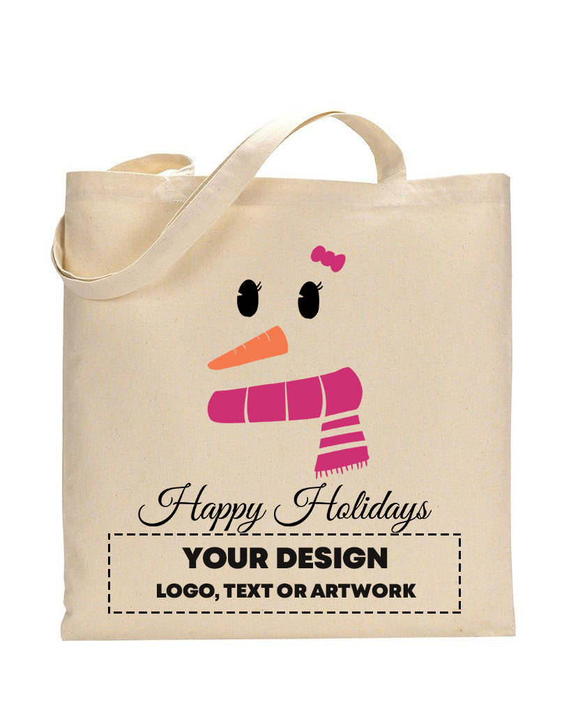 Pink Snowman Merry Christmas Tote Bag - Christmas Bags