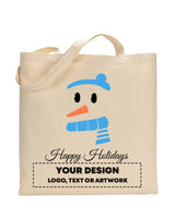 Blue Snowman Merry Christmas Tote Bag - Christmas Bags
