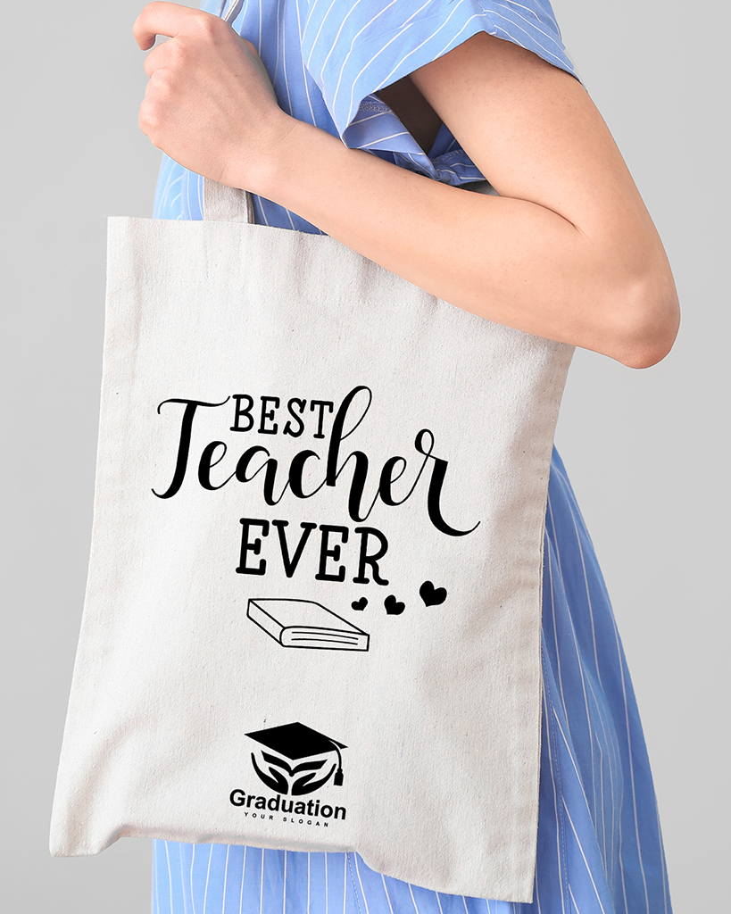 Best Teacher Ever Rainbow Custom Tote Bag