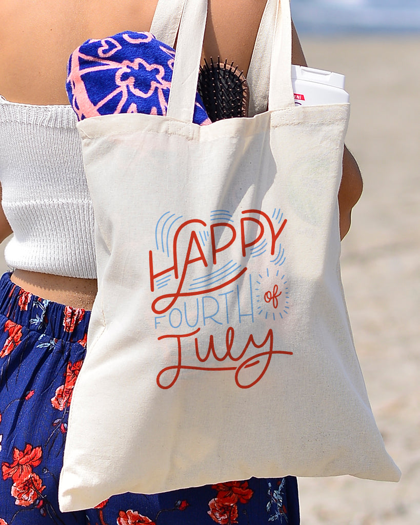 Happy Fourth July Tote Bag - 4th Of July Tote Bags