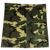 600 ct Woodland Camouflage Pattern Cotton Bandanas - By Case
