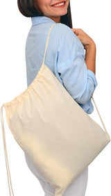 Economical Sport Cotton Drawstring Bag Cinch Packs - BPK18