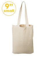 9" SMALL Cotton Tote Bag / Favor Gift Bags