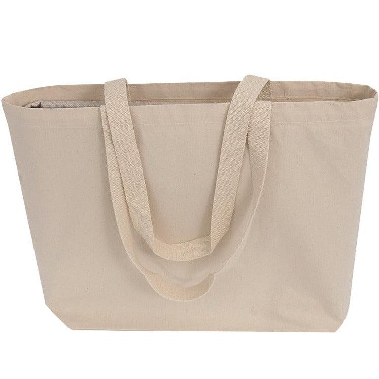 18 in Large Organic Canvas Shopper Tote Bags with Bottom Gusset - OR25