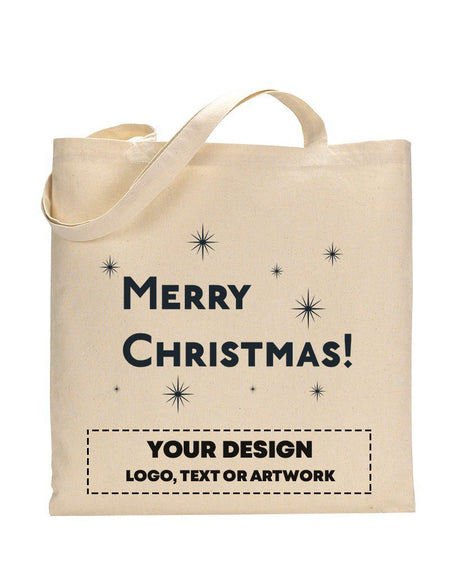 Black Color Stars Merry Christmas Tote Bag - Christmas Bags