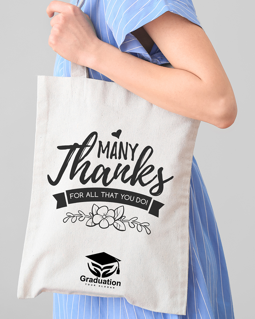Many Thanks Customizable Tote Bag - Teacher's Tote Bags