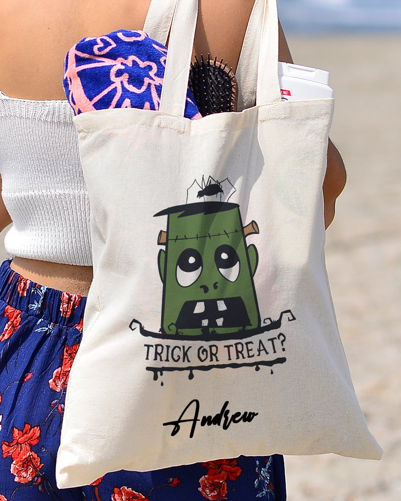 Frankenstein Trick or Treat? - Halloween Tote Bags