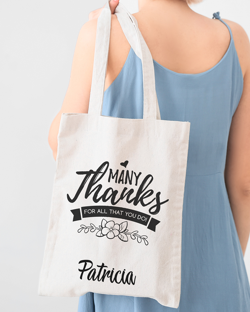 Many Thanks Customizable Tote Bag - Teacher's Tote Bags