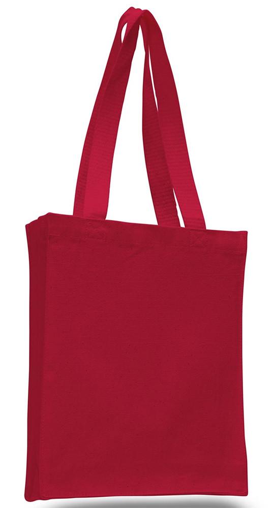 affordable Canvas Tote Bag Book / Bag with Gusset Red