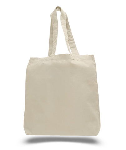 12 ct Economical 100% Cotton Tote Bags with Bottom Gusset - By Dozen