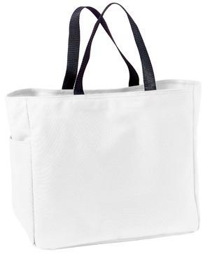 48 ct White Polyester Improved Essential Tote Bags Wholesale - By Case