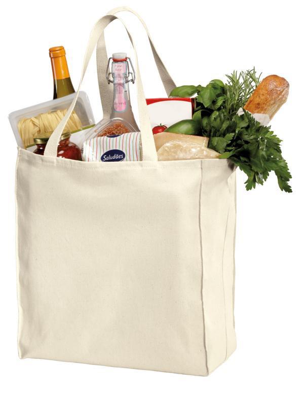 Blank Over-the-Shoulder Grocery Tote Bags in Natural