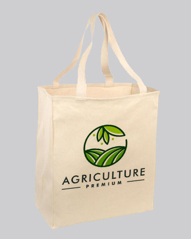 Over-the-Shoulder Cotton Twill Grocery Tote Bags Customized - Personalized Tote Bags With Your Logo - TF280