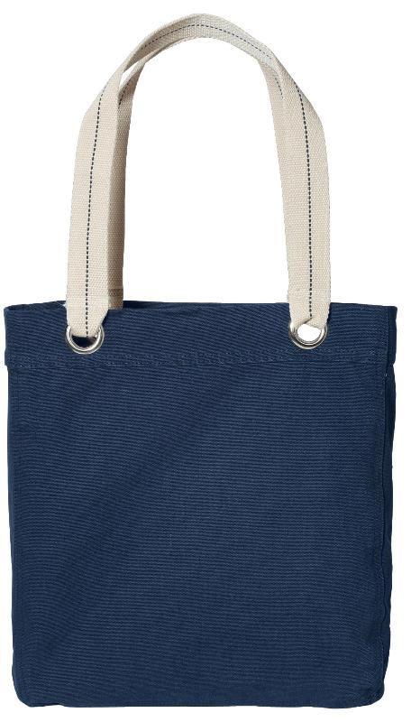 6 ct Colorful Cotton Canvas Allie Tote Bag with Interior Lining - Pack of 6