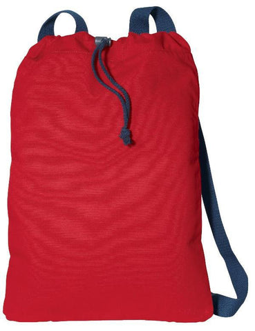 12 ct 100% Canvas Twill Drawstring Bags / Backpacks. - By Dozen