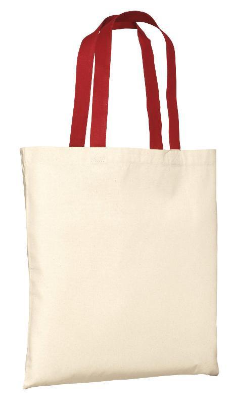 Reusable Cotton Tote Bag with Red Handles