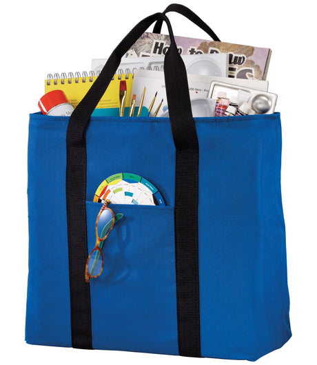 All-Purpose Shoulder Tote Bag w/Zippered Closure Polyester Travel, Beach Totes