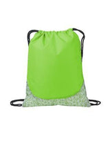 Wholesale Lime drawstring backpacks bags digital pattern