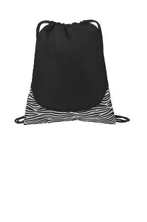 Wholesale Black drawstring backpacks cheap zebra pattern