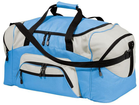 Poly Colorblock Sport Duffel  With Two Large Zippered Pockets