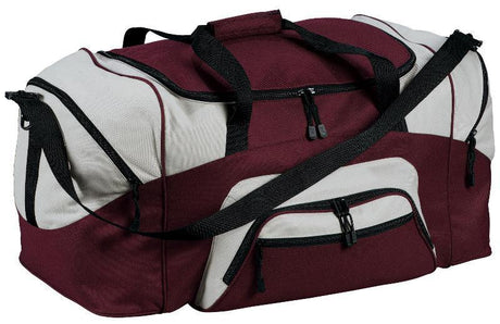 Maroon/Grey Polyester Sport Duffel Bags