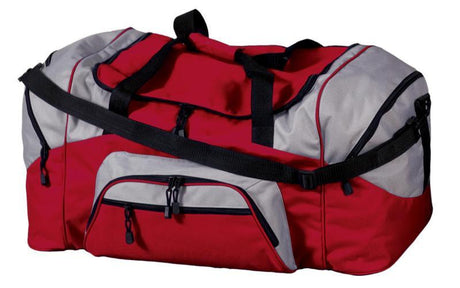 Best Quality Affordable Red/Grey Polyester Sport Gym Duffel Bags