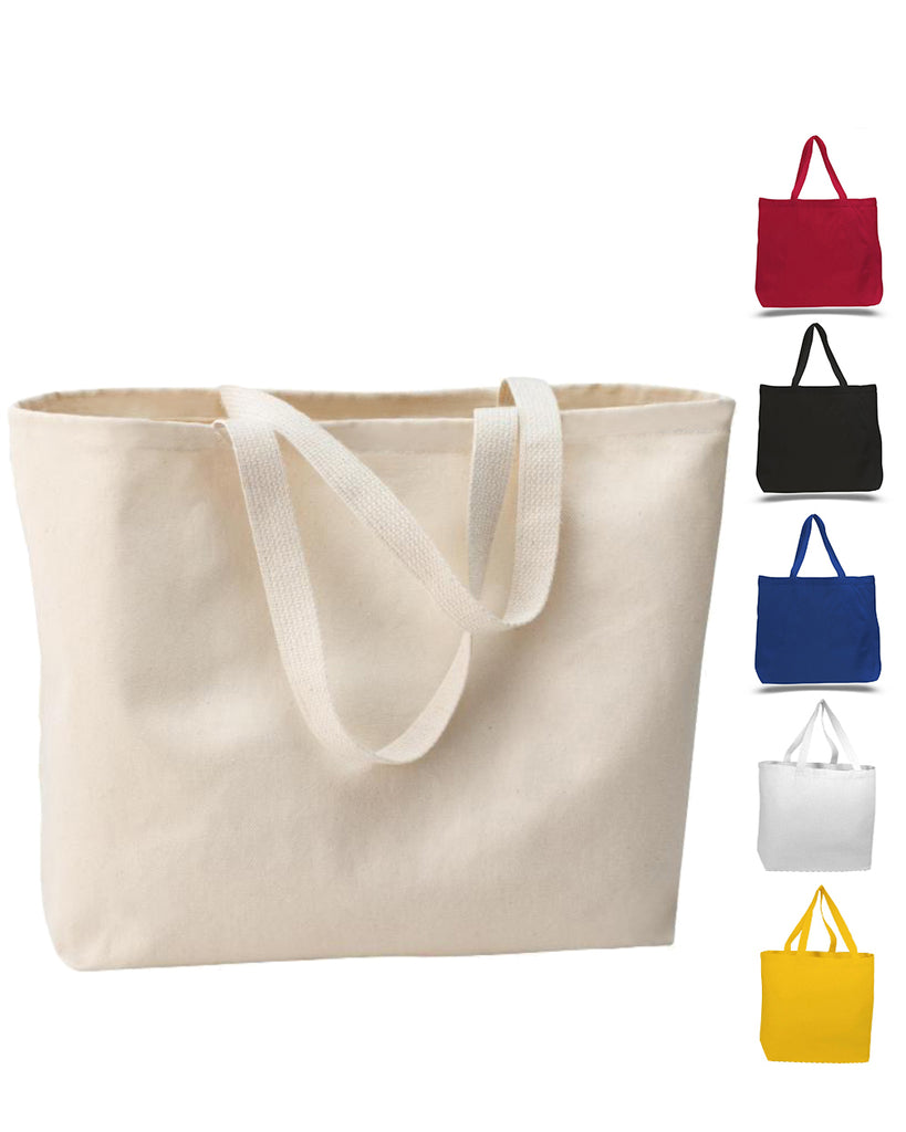 Personalized Canvas Wide Tote Bags with Large Custom Printed Text Navy