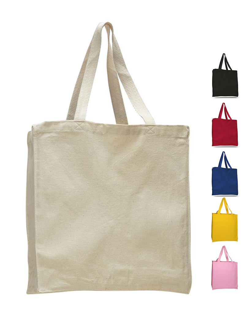 12 ct Heavy Canvas Wholesale Tote bags With Full Gusset - By Dozen