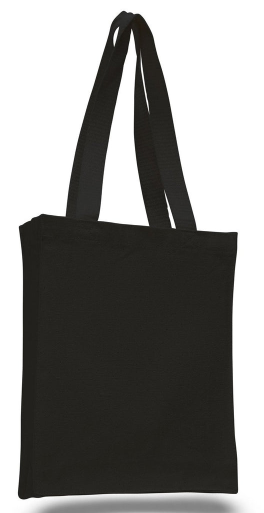 Canvas Tote Bags Bulk - Blank Canvas Bags w/ Bottom Gusset | TG200 - Set of  12, Black