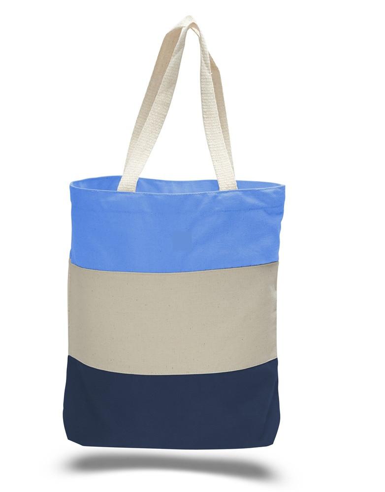 Economical Blue Cotton Tote Bag.