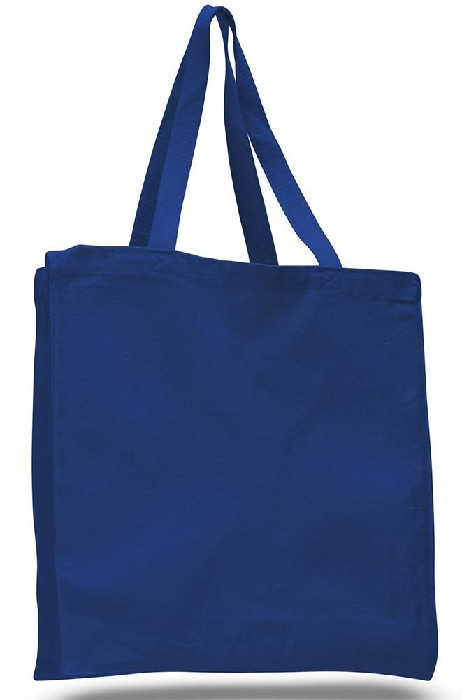 1 pc Cotton tote bag 38 x 42 cm with long handles - blue (14,96 x